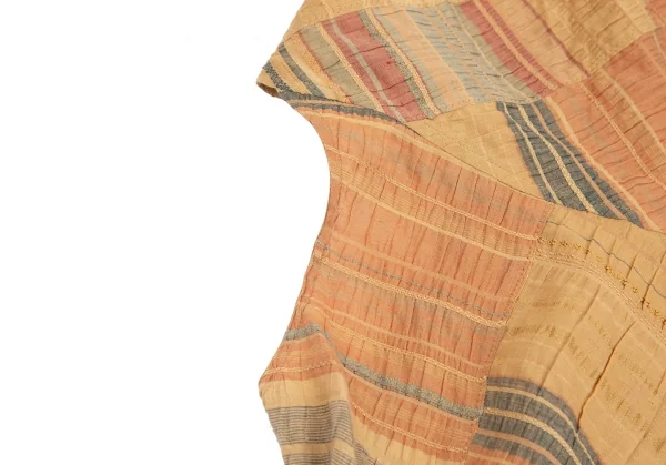 JURGEN LEHL Shirring Stripe Switching Sleeveless Shirt K-124922_005