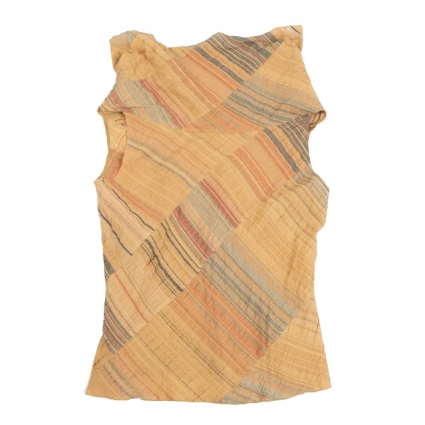 JURGEN LEHL Shirring Stripe Switching Sleeveless Shirt K-124922_008