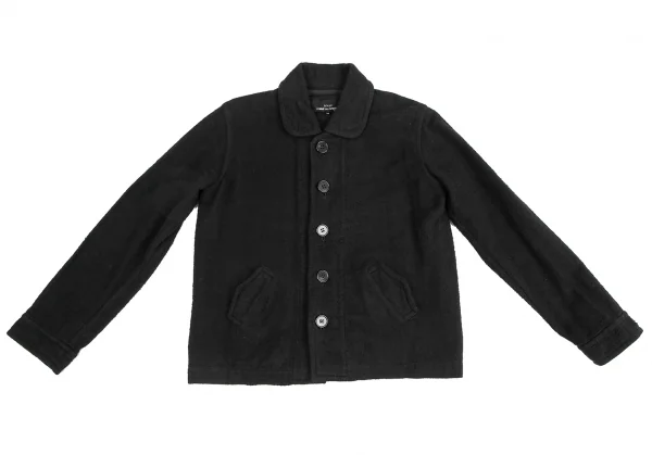 tricot COMME des GARCONS Dyed Cotton Shaggy Round Collar Jacket K-124927_002