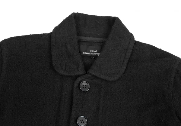 tricot COMME des GARCONS Dyed Cotton Shaggy Round Collar Jacket K-124927_003