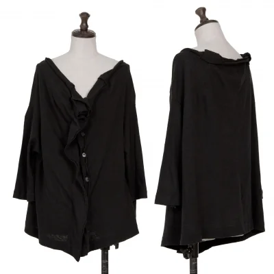 Y's Cotton Blended Drape Design Cardigan
