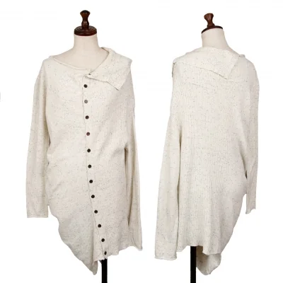 Y's Rib Switching Asymmetry Knit Cardigan