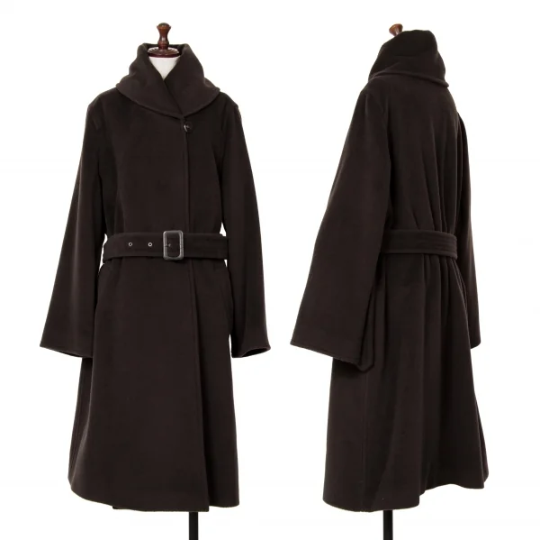 アルマーニコレツィオーニARMANI COLLEZIONI カシミヤ混ガウンコート 茶42 K-124989_001