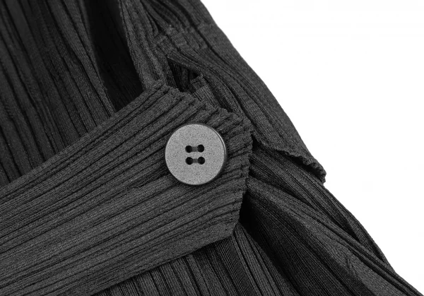 PLEATS PLEASE Detachable Fur Collar Pleated Double Coat K-125032_015