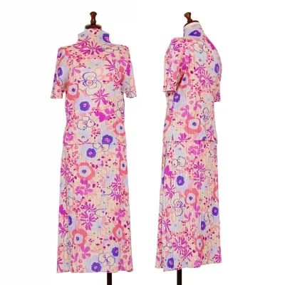 PLEATS PLEASE Floral Printed Top & Skirt
