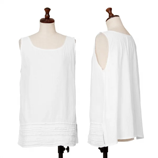 45rpm Lace Switching Cotton Tank Top White 3 K-125044_001
