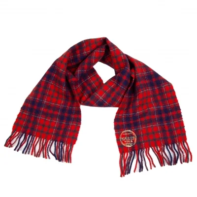 45rpm Compressed Wool Check Fringe Muffler