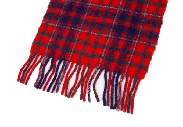 45rpm Compressed Wool Check Fringe Muffler K-125049_003