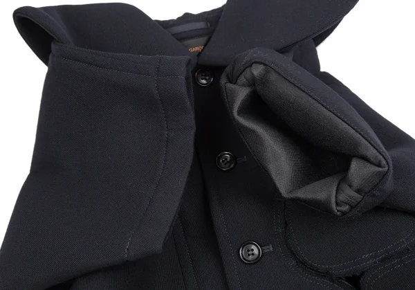 コムデギャルソンCOMME des GARCONS ウールギャバボンディング切替ショートジャケット 紺S K-125050_006