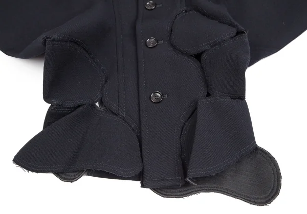 コムデギャルソンCOMME des GARCONS ウールギャバボンディング切替ショートジャケット 紺S K-125050_007