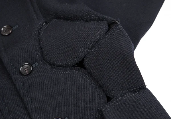 コムデギャルソンCOMME des GARCONS ウールギャバボンディング切替ショートジャケット 紺S K-125050_008