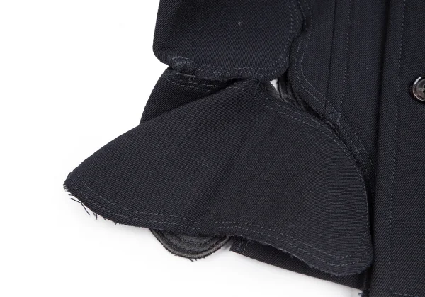 コムデギャルソンCOMME des GARCONS ウールギャバボンディング切替ショートジャケット 紺S K-125050_009