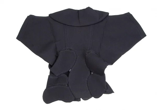 コムデギャルソンCOMME des GARCONS ウールギャバボンディング切替ショートジャケット 紺S K-125050_011