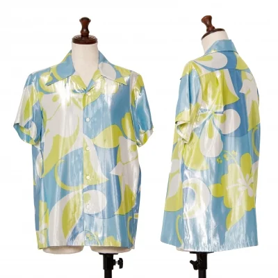 JUNYA WATANABE Floral Printed Metallic Open Collar Shirt