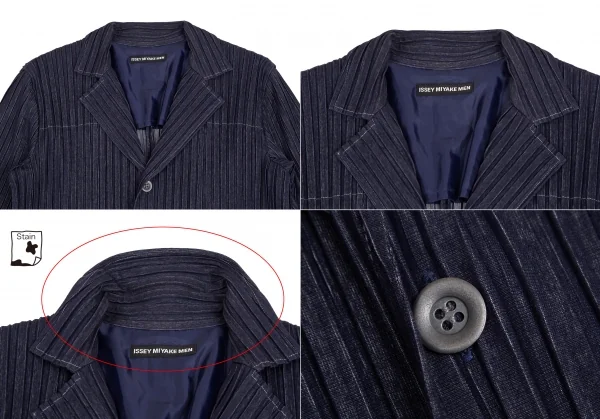 イッセイミヤケ メンISSEY MIYAKE MEN デニムプリントプリーツセットアップスーツ インディゴ4 K-125115_003