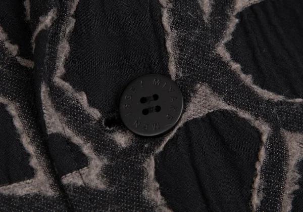 イッセイミヤケ メンISSEY MIYAKE MEN ネットカットジャガードデザインセットアップスーツ 黒グレー4 K-125121_008