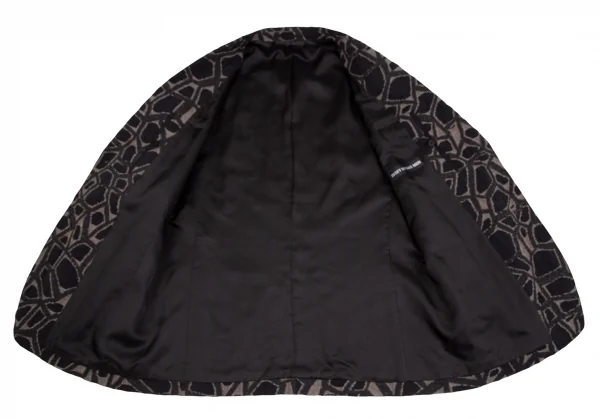 イッセイミヤケ メンISSEY MIYAKE MEN ネットカットジャガードデザインセットアップスーツ 黒グレー4 K-125121_009