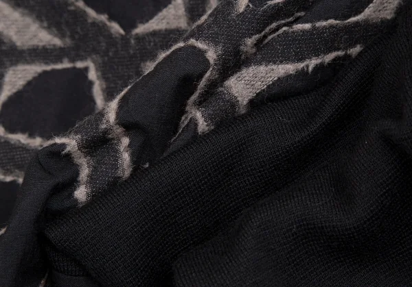 イッセイミヤケ メンISSEY MIYAKE MEN ネットカットジャガードデザインセットアップスーツ 黒グレー4 K-125121_018