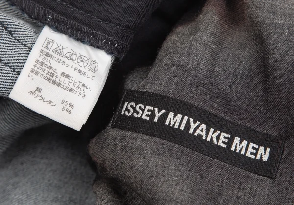 イッセイミヤケ メンISSEY MIYAKE MEN ラインペイントデニムパンツ インディゴ白青4 K-125138_020