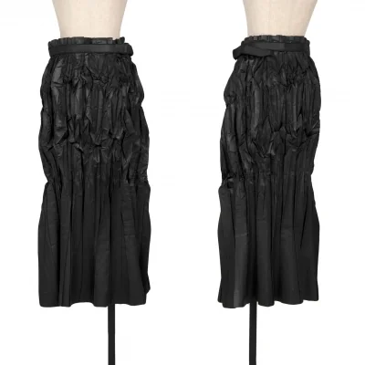 ISSEY MIYAKE Belted Wrinkle Pleats Skirt