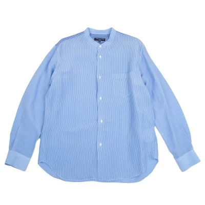 COMME des GARCONS HOMME Cupro Striped Band Collar Shirt