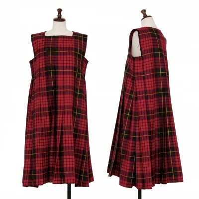COMME des GARCONS Tartan Check Pleat Sleeveless Dress