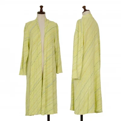 JURGEN LEHL Striped Buttonless Cotton Knit Cardigan