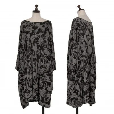 JURGEN LEHL Graphic Printed Linen Knit Dress