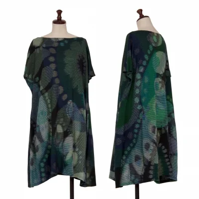 JURGEN LEHL Stripe Floral Weave Short Sleeves Dress