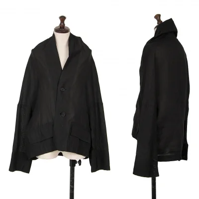 Yohji Yamamoto NOIR Paper Linen Drape Neck Jacket