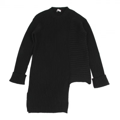 Yohji Yamamoto POUR HOMME Asymmetric Switching Rib Knit Sweater