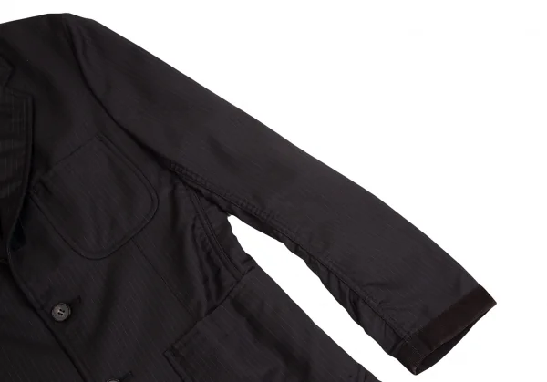 コムデギャルソン オムCOMME des GARCONS HOMME コーデュロイ切替パッカリングストライプジャケット 黒XS K-125267_007