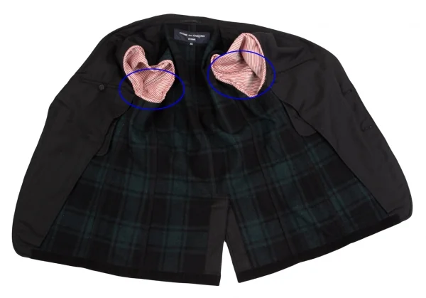 コムデギャルソン オムCOMME des GARCONS HOMME コーデュロイ切替パッカリングストライプジャケット 黒XS K-125267_013