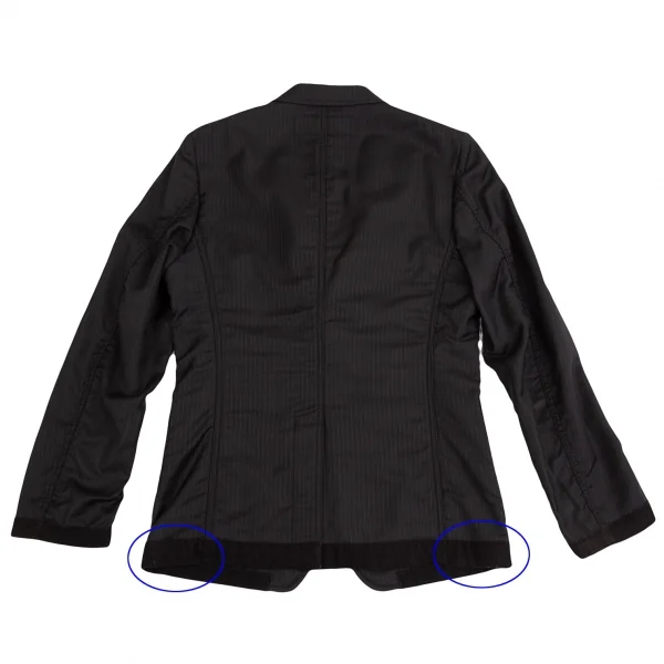 コムデギャルソン オムCOMME des GARCONS HOMME コーデュロイ切替パッカリングストライプジャケット 黒XS K-125267_016