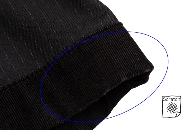 コムデギャルソン オムCOMME des GARCONS HOMME コーデュロイ切替パッカリングストライプジャケット 黒XS K-125267_017