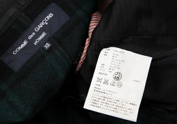 コムデギャルソン オムCOMME des GARCONS HOMME コーデュロイ切替パッカリングストライプジャケット 黒XS K-125267_020