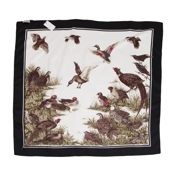 BALENCIAGA Bird Printed Silk Scarf K-125276_004