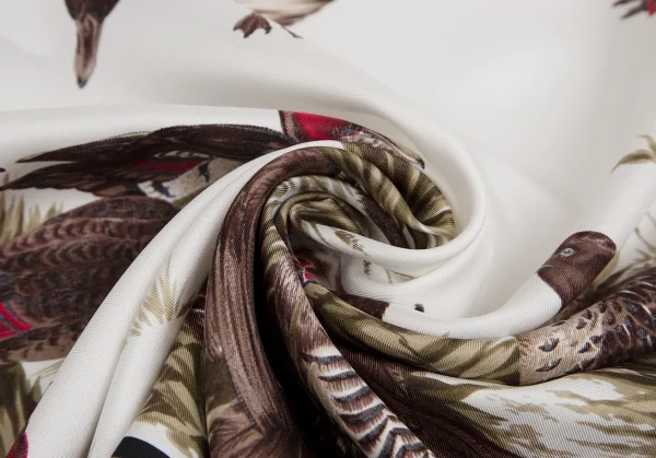 BALENCIAGA Bird Printed Silk Scarf K-125276_005