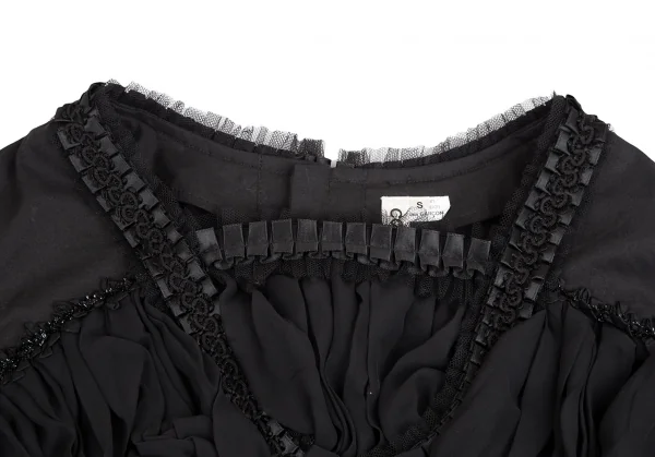 COMME des GARCONS Frill Chiffon Switching Design Blouse K-125297_003