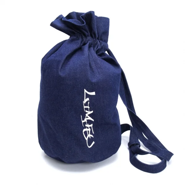 LIMI feu Logo Printed Denim Bucket Bag Indigo  K-125298_001
