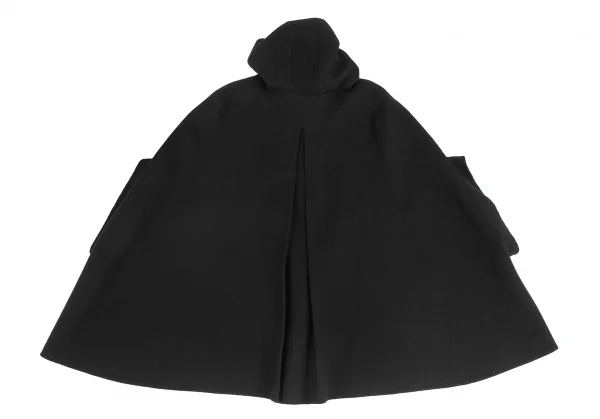 TSUMORI CHISATO Wool Nylon Hooded Double Poncho K-125308_010