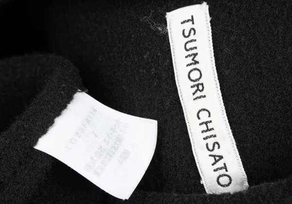 TSUMORI CHISATO Wool Nylon Hooded Double Poncho K-125308_013