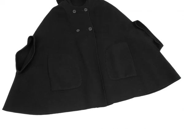 TSUMORI CHISATO Wool Nylon Hooded Double Poncho K-125308_006