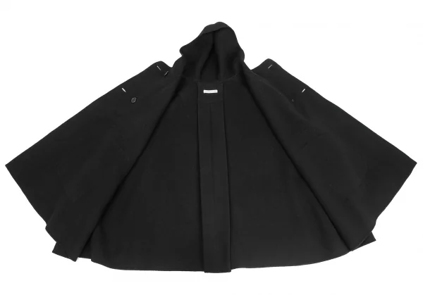 TSUMORI CHISATO Wool Nylon Hooded Double Poncho K-125308_009