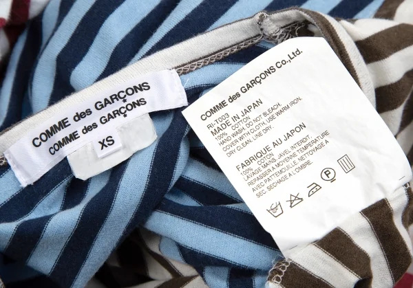 コムコム コムデギャルソンCOMME des GARCONS 切替ボーダーカットソー マルチXS K-125324_012