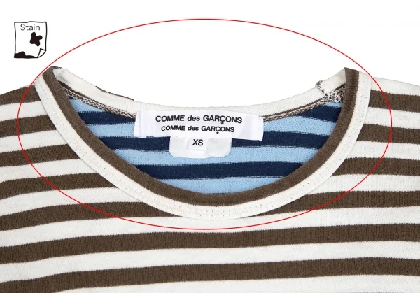 コムコム コムデギャルソンCOMME des GARCONS 切替ボーダーカットソー マルチXS K-125324_003
