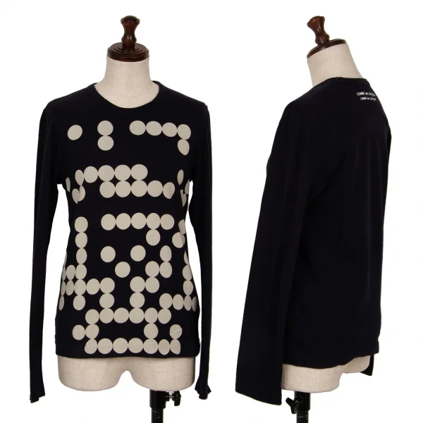 COMME des GARCONS Discharge Printing Dot T Shirt Navy XS K-125331_001