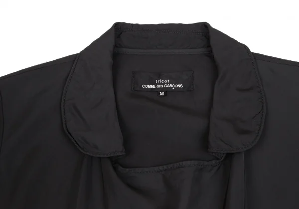 トリココムデギャルソンtricot COMME des GARCONSキュプラ裾裁ち切りラウンドカラープルオーバーブラウス 黒M K-125341_005