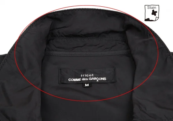 トリココムデギャルソンtricot COMME des GARCONSキュプラ裾裁ち切りラウンドカラープルオーバーブラウス 黒M K-125341_006