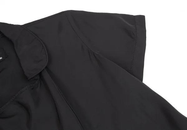 トリココムデギャルソンtricot COMME des GARCONSキュプラ裾裁ち切りラウンドカラープルオーバーブラウス 黒M K-125341_007